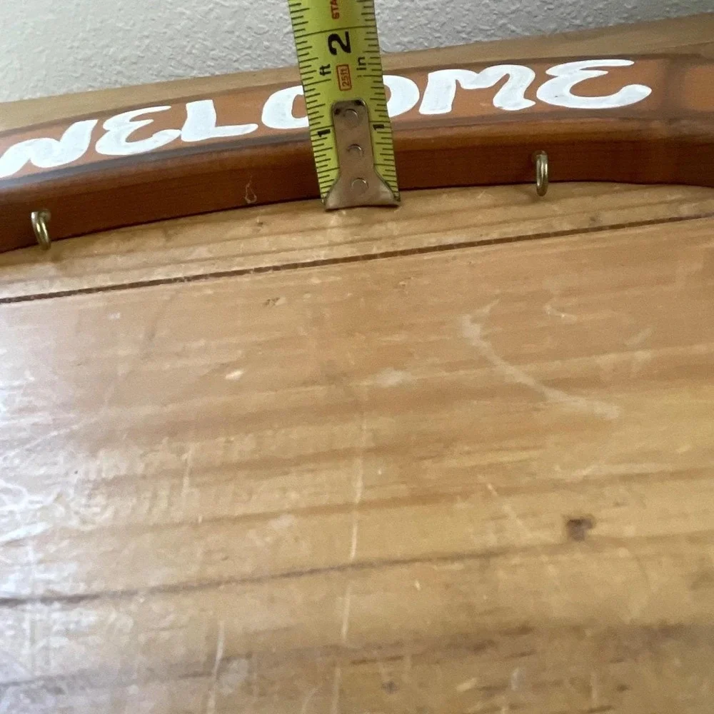 Rustic‎ Wooden Welcome Key Holder | Hand-Painted Vintage Entryway Sign